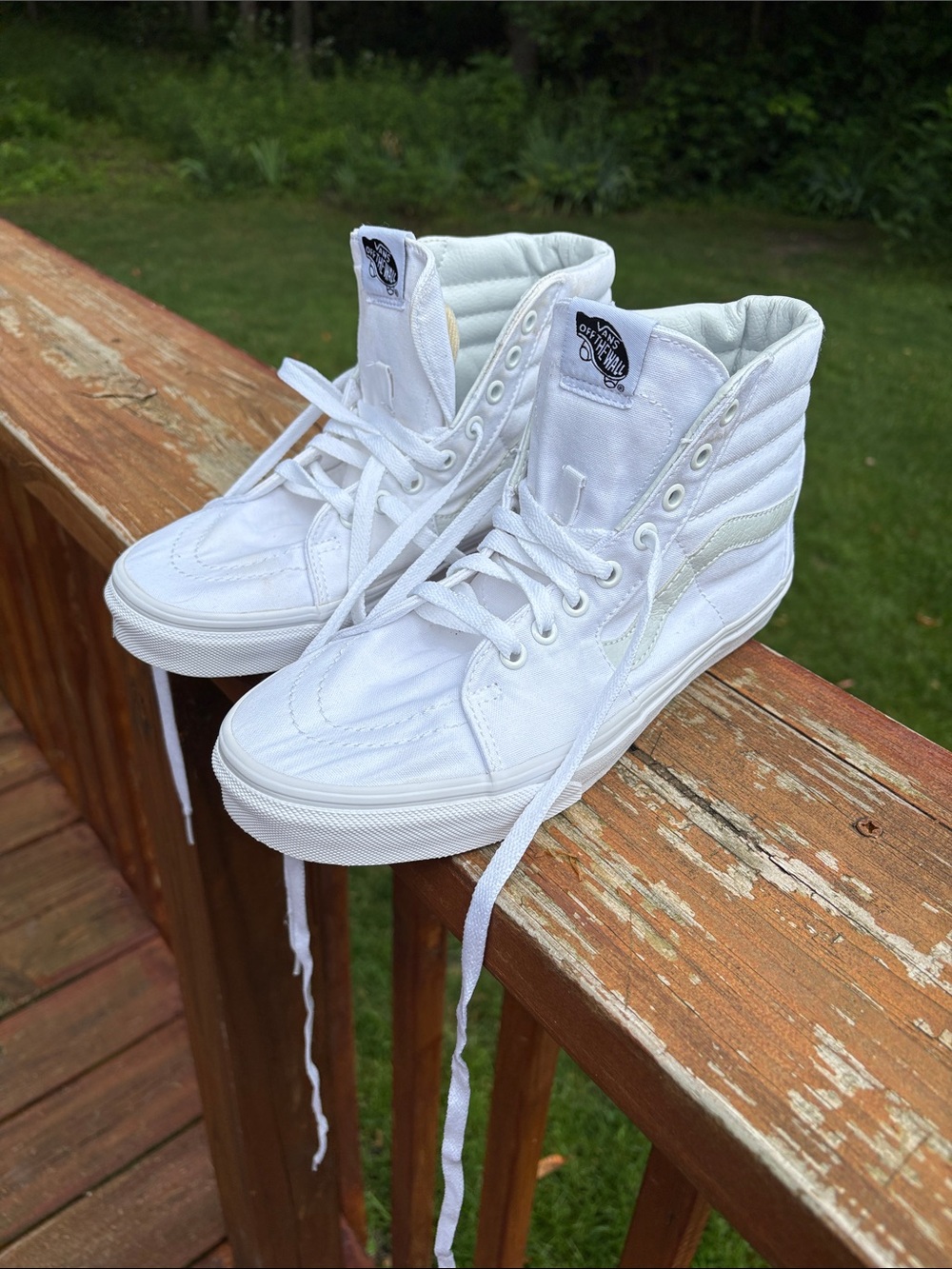 Vans White High Top Skate Sneakers